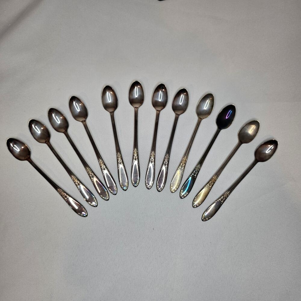 Antique 1936 King Edward Silverplate Baby Spoon 12 Original Box Christening Gift